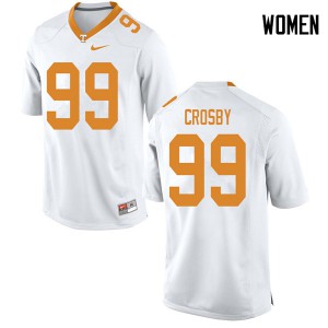 Women's Tennessee Volunteers #99 Eric Crosby White NCAA Jerseys 167568-986