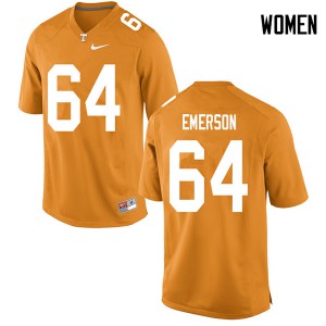 Women Tennessee Vols #64 Greg Emerson Orange Official Jersey 466184-410