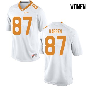 Women's UT #87 Jacob Warren White Stitched Jerseys 597150-193