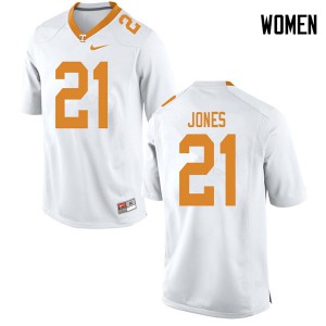Women's Tennessee Vols #21 Jacquez Jones White Player Jersey 945861-673