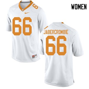 Women's Tennessee Vols #66 Jarious Abercrombie White Embroidery Jerseys 575176-904