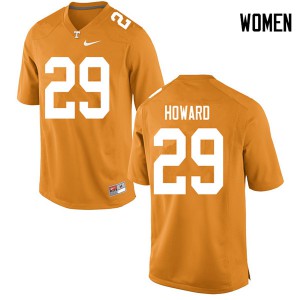Women's UT #29 Jeremiah Howard Orange Football Jerseys 649446-483