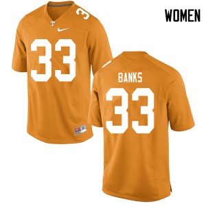 Women's UT #33 Jeremy Banks Orange University Jerseys 921623-836