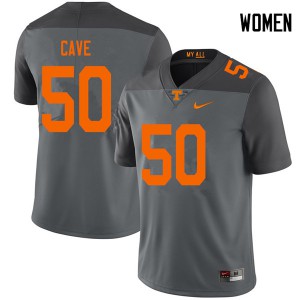 Womens Tennessee Volunteers #50 Joey Cave Gray Official Jersey 803326-942