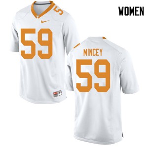 Womens Tennessee Vols #59 John Mincey White Alumni Jersey 641309-520