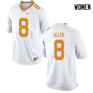 Womens Tennessee Volunteers #8 Jordan Allen White Player Jersey 161707-735