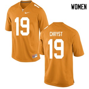 Womens Tennessee Vols #19 Keller Chryst Orange Stitch Jersey 160040-347
