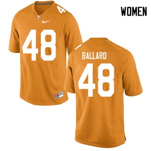 Womens Tennessee Vols #48 Matt Ballard Orange Football Jersey 818506-252