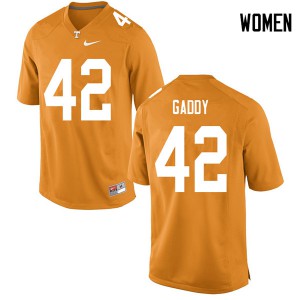 Women Tennessee #42 Nyles Gaddy Orange Football Jersey 153886-292