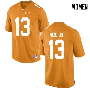 Women Tennessee Vols #13 Richard Mize Jr. Orange High School Jerseys 390577-552