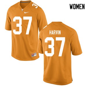 Women Tennessee Volunteers #37 Sam Harvin Orange Stitched Jerseys 326502-306