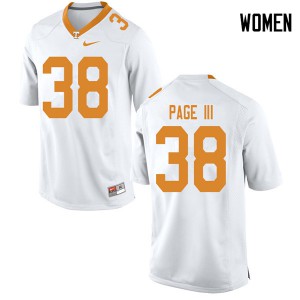 Womens Tennessee #38 Solon Page III White Player Jerseys 847959-378