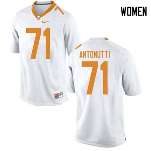 Womens Tennessee Volunteers #71 Tanner Antonutti White Embroidery Jersey 807045-922