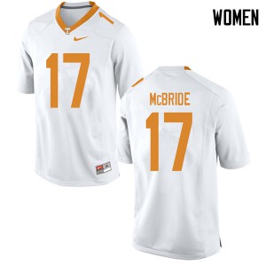 Women's Tennessee Vols #17 Will McBride White Football Jersey 818314-237