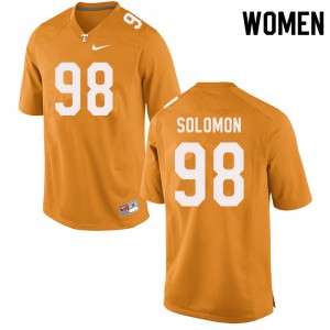 Women's Tennessee Vols #98 Aubrey Solomon Orange Stitch Jerseys 676095-283