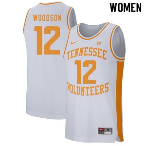 Women Vols #12 Brad Woodson White NCAA Jerseys 365048-838