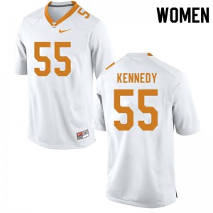 Womens Tennessee Volunteers #55 Brandon Kennedy White Embroidery Jerseys 732328-955