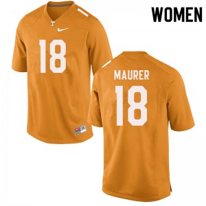 Women Tennessee Volunteers #18 Brian Maurer Orange NCAA Jerseys 848499-337