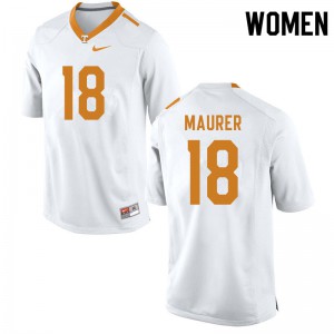 Women's Vols #18 Brian Maurer White NCAA Jerseys 817724-233