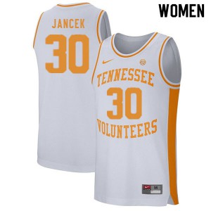 Women's Tennessee Vols #30 Brock Jancek White NCAA Jersey 349217-737