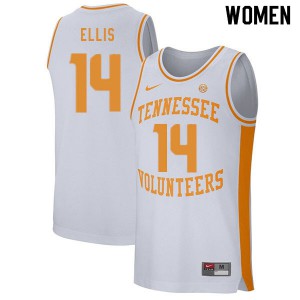 Womens Tennessee Vols #14 Dale Ellis White Embroidery Jerseys 447194-936