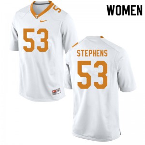 Women's Tennessee Vols #53 Dawson Stephens White Stitch Jerseys 957442-975