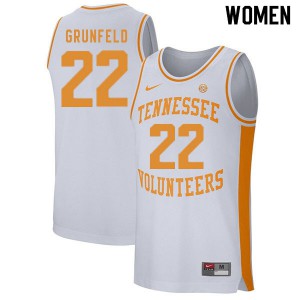 Womens Tennessee Volunteers #22 Ernie Grunfeld White College Jersey 533001-484