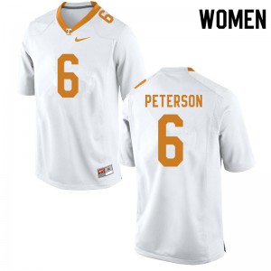 Womens UT #6 J.J. Peterson White Football Jerseys 408963-731