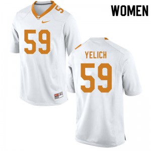 Womens Tennessee Vols #59 Jake Yelich White Stitched Jerseys 419562-967