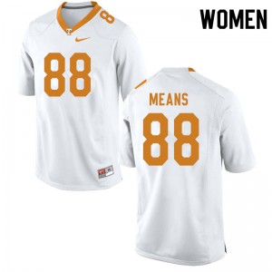 Women's Tennessee #88 Jerrod Means White NCAA Jersey 602534-458
