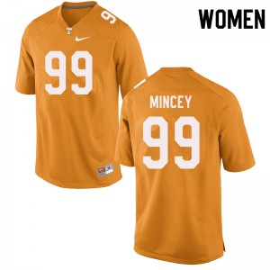 Womens Tennessee Volunteers #99 John Mincey Orange College Jersey 909064-928
