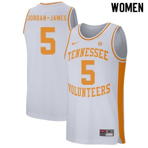 Womens Tennessee Volunteers #5 Josiah-Jordan James White Stitched Jerseys 809494-918