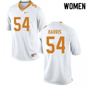 Women's UT #54 Kingston Harris White Football Jerseys 820038-947