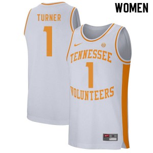 Women Tennessee #1 Lamonte Turner White Official Jersey 993189-962