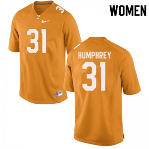 Womens UT #31 Nick Humphrey Orange Embroidery Jerseys 297719-256