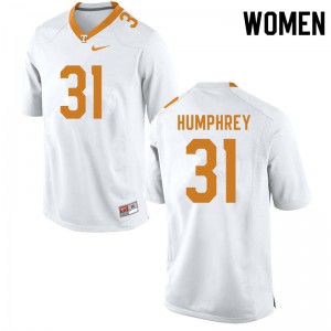 Women's Tennessee Volunteers #31 Nick Humphrey White Player Jerseys 137563-491