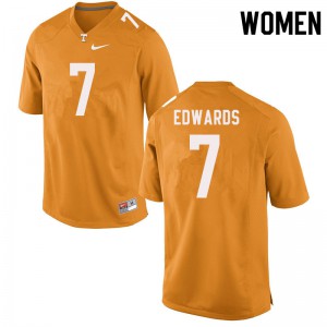 Women UT #7 Romello Edwards Orange Embroidery Jerseys 726283-237