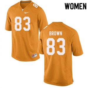 Women's Tennessee #83 Sean Brown Orange Official Jersey 354071-375
