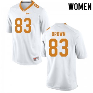 Women's Tennessee #83 Sean Brown White Player Jersey 659661-372