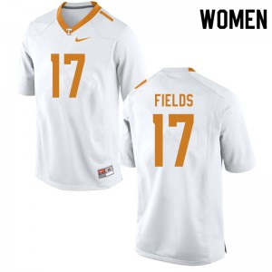 Women Vols #17 Tyus Fields White Official Jerseys 550221-377