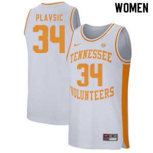 Women UT #34 Uros Plavsic White NCAA Jerseys 186346-348