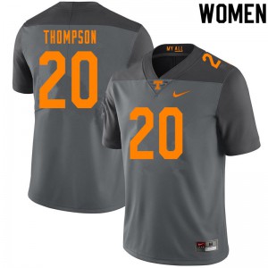 Women Tennessee Vols #20 Bryce Thompson Gray Embroidery Jerseys 731796-950