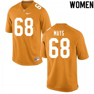 Women Tennessee Volunteers #68 Cade Mays Orange NCAA Jerseys 130776-964