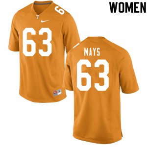 Women's Tennessee #63 Cooper Mays Orange College Jersey 879283-111