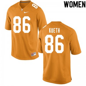 Womens Tennessee Vols #86 Gatkek Kueth Orange Alumni Jerseys 202305-794