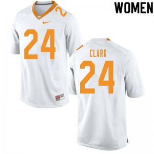 Women UT #24 Hudson Clark White Official Jerseys 263820-799