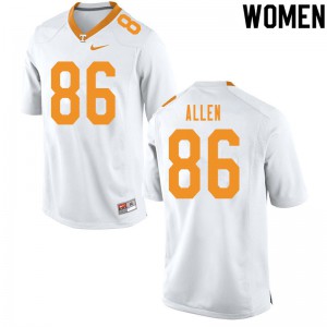 Women's Tennessee #86 Jordan Allen White Football Jersey 589597-920