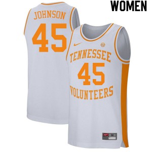 Women Tennessee Volunteers #45 Keon Johnson White Player Jersey 220523-918
