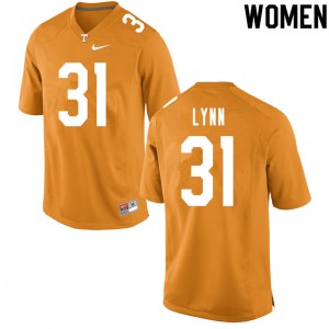 Womens Tennessee Volunteers #31 Luke Lynn Orange Official Jersey 572405-628