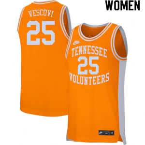Women's Tennessee Volunteers #25 Santiago Vescovi Orange NCAA Jerseys 162104-839